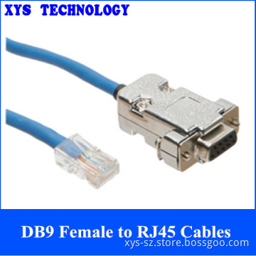 Aessembly Metal Shell RJ45 to RS232 Serial Port Cable
